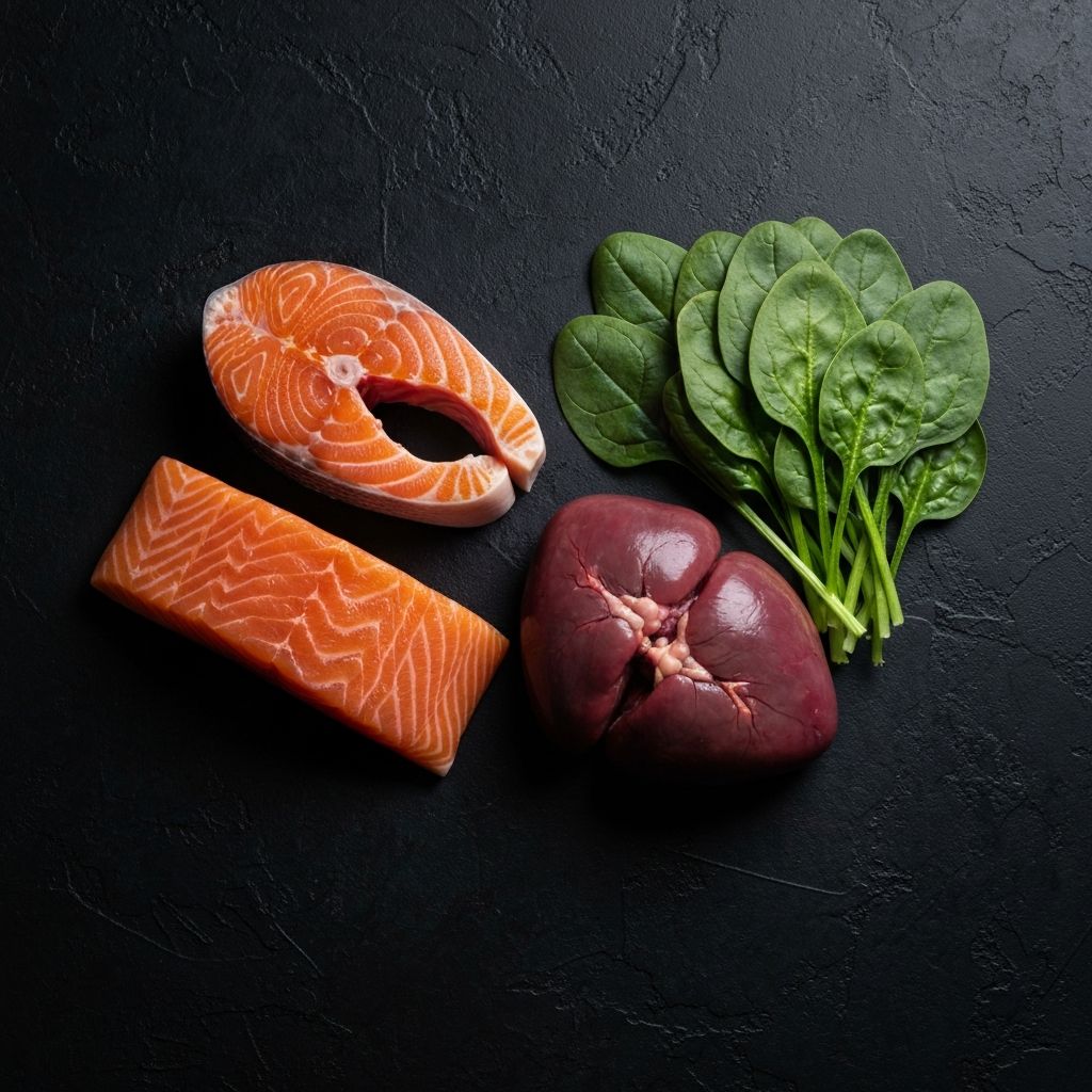 CoQ10-rich foods arrangement